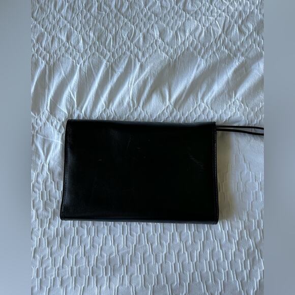 Vintage Cuero Vaca Art Piece BUSINESS BAG LEATHER BLACK UNISEX Argentina Purse - Picture 5 of 10